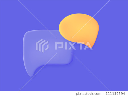 Two speech bubbles 3d on blue background. Elements for social media. Vector illustration Two speech bubbles 3d on blue background. Elements for social media. Vector illustration 111139594