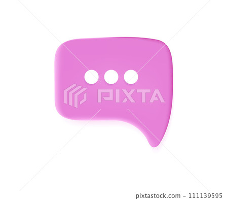 Speech bubble 3d. Element for banner^ social media. Vector illustration isolated on white background Speech bubble 3d. Element for banner^ social media. Vector illustration isolated on white background 111139595