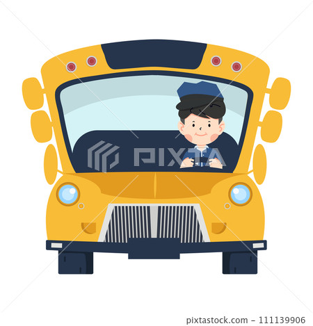 School bus driver vector cartoon School bus driver vector cartoon 111139906