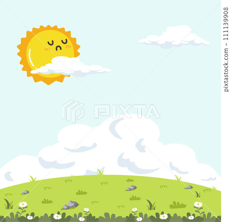 Cartoon Scene Grass Green Plants summer 111139908