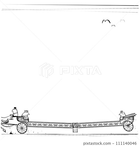 A king and queen are pulled along on their coach A king and queen are pulled along on their coach 111140046