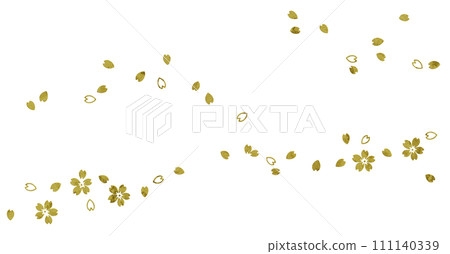 Gold leaf cherry blossom cutting material finished in the style of the traditional Japanese craft "Maki-e" Gold leaf cherry blossom cutting material finished in the style of the traditional Japanese craft "Maki-e" 111140339