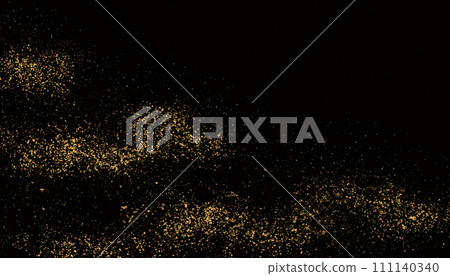 Dancing gold leaf on a black lacquer background, an image of traditional Japanese style Dancing gold leaf on a black lacquer background, an image of traditional Japanese style 111140340