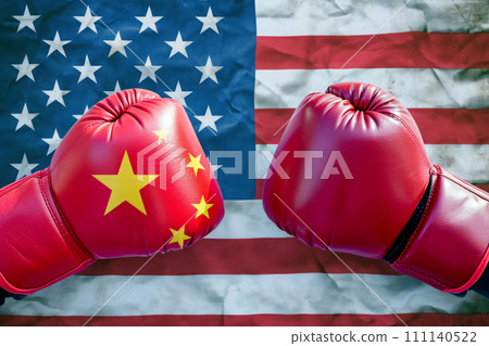 Concept of USA and China competition and economic trade war. Travel and partnership concept 111140522