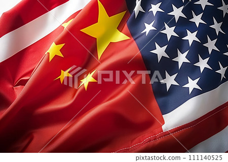 Concept of USA and China competition and economic trade war. Travel and partnership concept Concept of USA and China competition and economic trade war. Travel and partnership concept 111140525