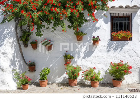 Typical architecture of spanish colonial houses in historic city center Typical architecture of spanish colonial houses in historic city center 111140528