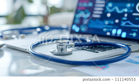 Telemedicine doctor inspecting patients health complaints about health over the internet webcam 111140553