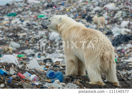 Plastic waste pollution, trash damages environment and ecology balance on earth Plastic waste pollution, trash damages environment and ecology balance on earth 111140577