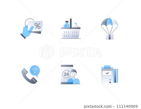 Comfortable shopping - flat design style icons set 111140909