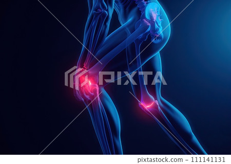 AI-generated content. Futuristic vision of tendons inflammation due to an accident. Generative AI AI-generated content. Futuristic vision of tendons inflammation due to an accident. Generative AI 111141131