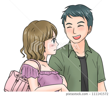 Laughing man and dissatisfied girlfriend 111141572