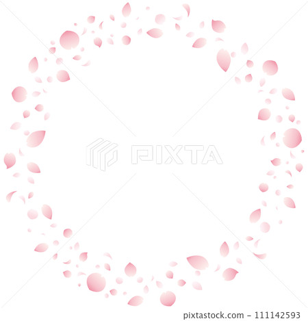 漸層櫻花花瓣圓框圖 111142593