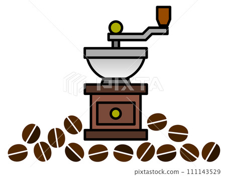 將豪華咖啡豆磨成粉末的咖啡磨的插圖 111143529