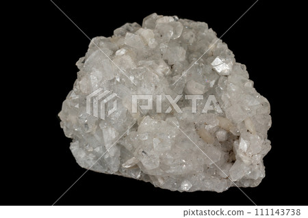 Macro stone Aragonite mineral on a black background 111143738