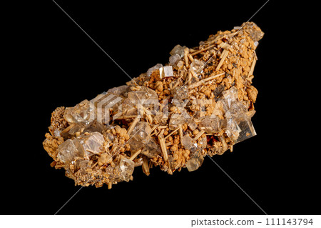 Macro stone mineral Fluorite on a black background Macro stone mineral Fluorite on a black background 111143794