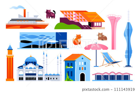 Resorts of Turkey - flat design style objects 111143919