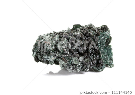 Macro stone Apatite mineral on white background Macro stone Apatite mineral on white background 111144140
