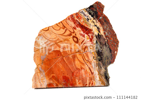Macro stone Jasper mineral on white background Macro stone Jasper mineral on white background 111144182