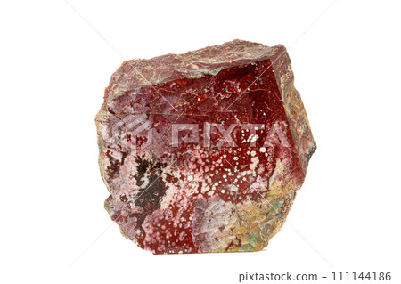 Macro stone Jasper mineral on white background Macro stone Jasper mineral on white background 111144186