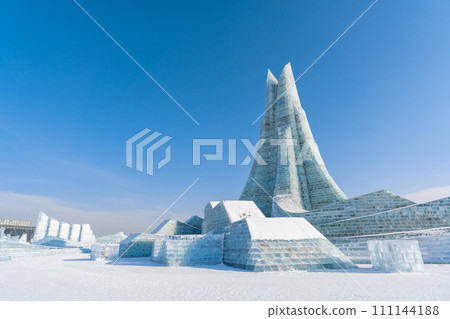 Harbin International Ice and Snow Sculpture Festival is an annual winter festival that takes place in Harbin, China. It is the world largest ice and snow festival. Harbin International Ice and Snow Sculpture Festival is an annual winter festival that takes place in Harbin, China. It is the world largest ice and snow festival. 111144188