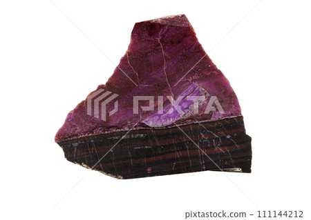 Macro stone mineral Sugilite on a white background 111144212