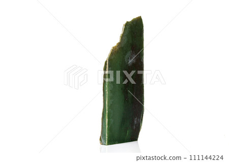 Macro stone Nephrite mineral on white background 111144224