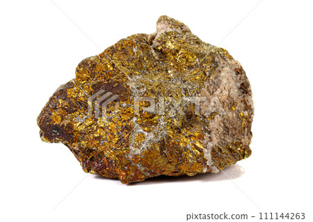 Macro stone Bornite mineral on white background Macro stone Bornite mineral on white background 111144263
