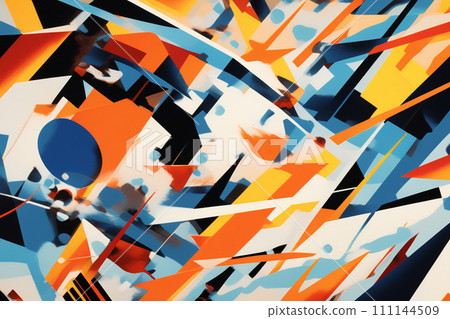 AI-generated content. Abstract geometric shapes in various colors. 111144509