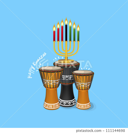 Capture the vibrant energy of a Kuumba celebration with drumming and dance, showcasing creativity and the arts as part of the Kwanzaa festivities in vector style Capture the vibrant energy of a Kuumba celebration with drumming and dance, showcasing creativity and the arts as part of the Kwanzaa festivities in vector style 111144698
