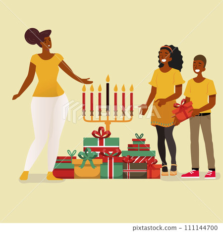 illustration of cute cartoon young couple,A family engaging in reflections and discussions, embodying the principle of self-determination Kujichagulia during Kwanzaa vector style illustration illustration of cute cartoon young couple,A family engaging in reflections and discussions, embodying the principle of self-determination Kujichagulia during Kwanzaa vector style illustration 111144700