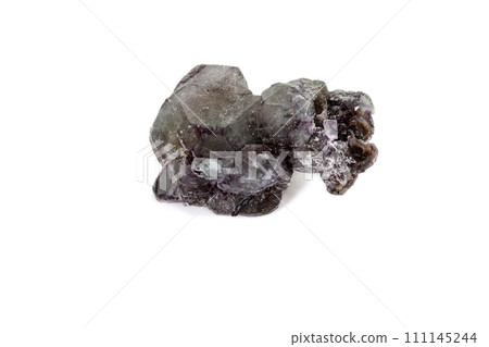 macro mineral fluorite stone on white background 111145244
