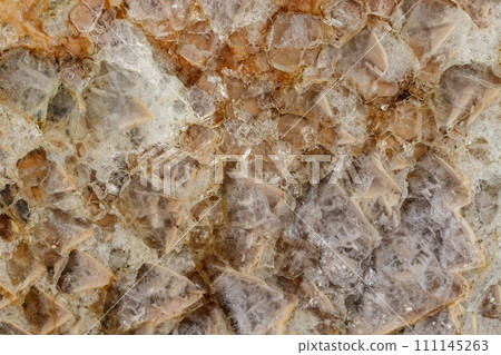 Macro stone Fluorite mineral on black background 111145263