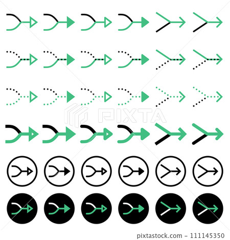 Various arrow icons related to directions. Various arrow icons related to directions. 111145350