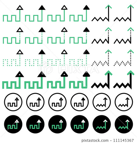 Various arrow icons related to directions. Various arrow icons related to directions. 111145367
