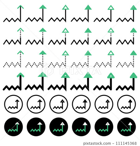 Various arrow icons related to directions. 111145368