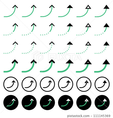 Various arrow icons related to directions. 111145369