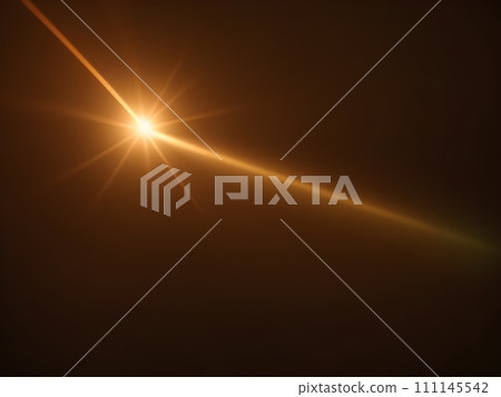 lens flare and rays of light isolated on black background. Generative AI 111145542