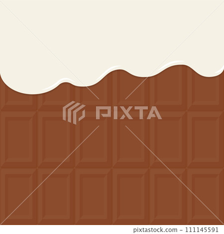 Melting chocolate and white chocolate sauce - design material for Valentine's Day and White Day 111145591