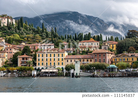 Bellagio at lake Como after rain, seen from Tremezzo Bellagio at lake Como after rain, seen from Tremezzo 111145837