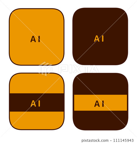 File extension AI icon set 4 types 111145943