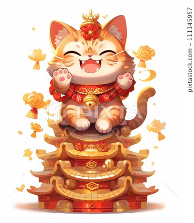 chinese new year with golden ornament 111145957