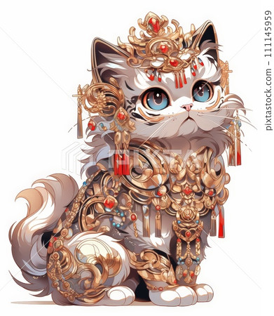 Gold and Tradition: Chinese New Year Celebrations with Ornate Animal Zodiac Golden Decorations 111145959