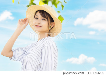 戴草帽的婦女 111146648