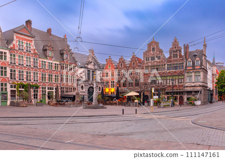 St Veerle Square night, Ghent, Belgium 111147161