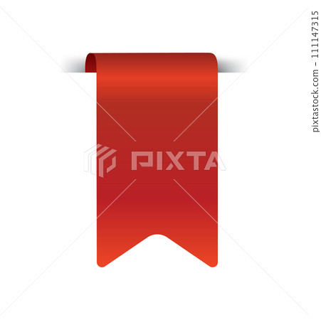 Red price label ribbon. Empty sales label for promotion, shopping discounts, store tags. Hot price offers. Isolated vector design template Red price label ribbon. Empty sales label for promotion, shopping discounts, store tags. Hot price offers. Isolated vector design template 111147315