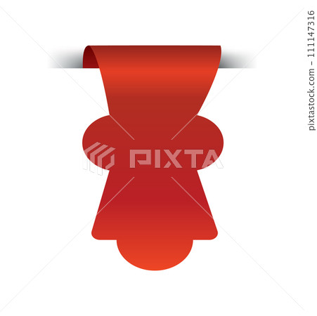 Red price label ribbon. Empty sales label for promotion, shopping discounts, store tags. Hot price offers. Isolated vector design template 111147316