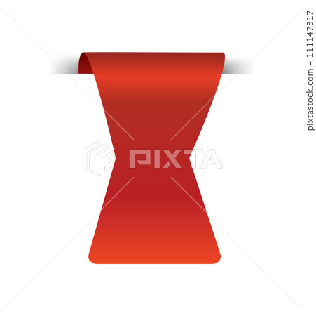 Red price label ribbon. Empty sales label for promotion, shopping discounts, store tags. Hot price offers. Isolated vector design template Red price label ribbon. Empty sales label for promotion, shopping discounts, store tags. Hot price offers. Isolated vector design template 111147317