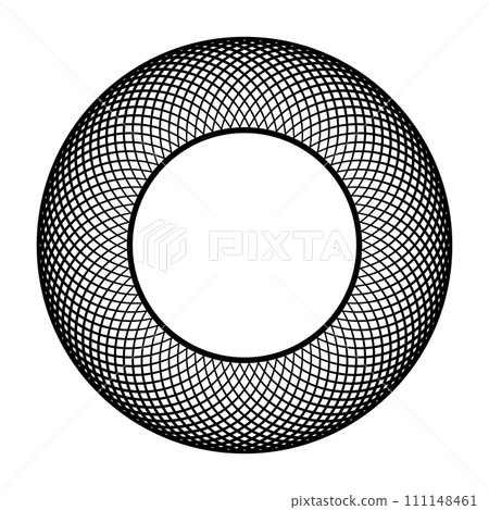 Abstract Geometric Circle Convex Grid Pattern for Decorative Round Frame. Vector Art. 111148461