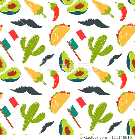 Mexican food, background with Mexican motifs, traditions and Mexican food. 111148610