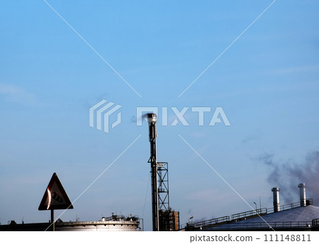 Production buildings and pipes of the OMV oil refinery. Production buildings and pipes of the OMV oil refinery. 111148811